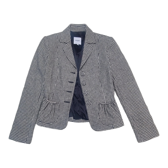 Moschino Houndstooth White & Black Wool Blend Blazer - Picture 2 of 11